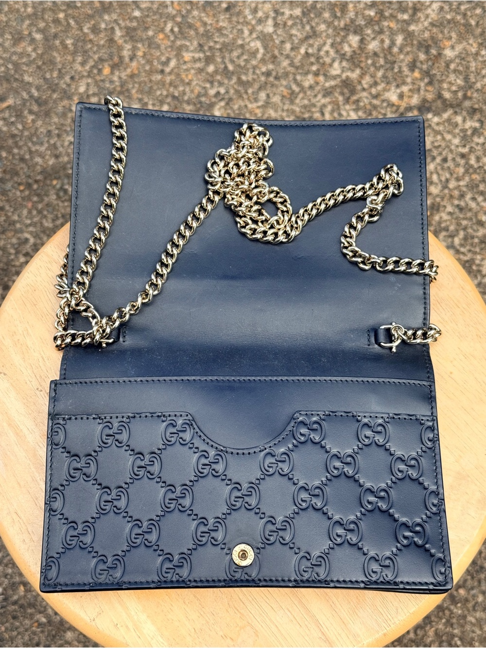 Gucci Guccissima Signature Bowy Chain Wallet Black - Picture 5 of 7